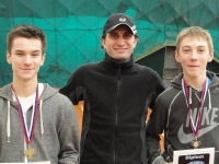 Ivan Pouš (semifinalista), riaditeľ turnaja Daniel Ježík, Lukáš Klein (štvrťfinalista)