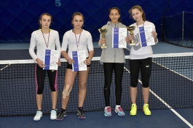 po finále štvorhry - zľava: Marušinová, Slabá, Chudejová, Kotlíková, foto D. Barbuš